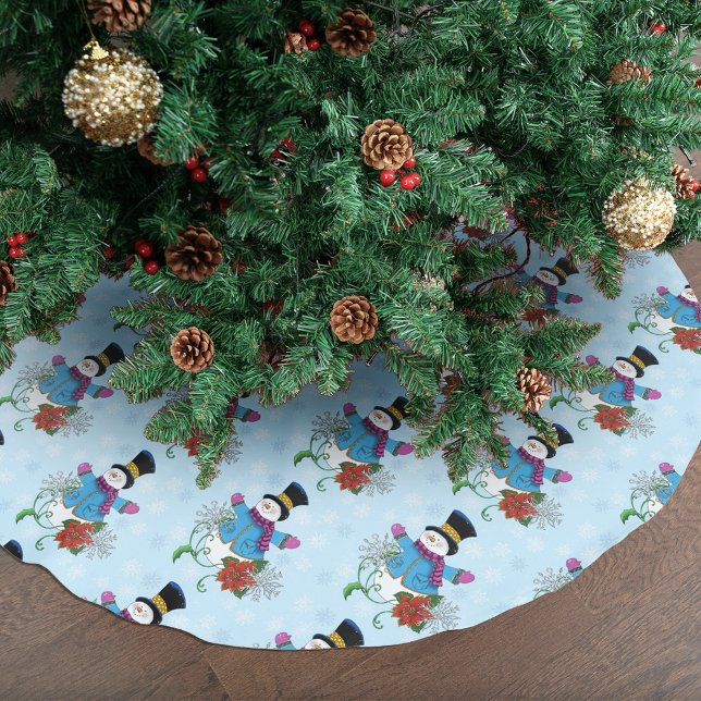 Saia Para Árvore De Natal De Poliéster Top Hat Snowman (Criador carregado)