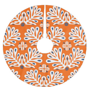 Saia Para Árvore De Natal De Poliéster Tradição escandinava: Mosaico Floral Étnico.