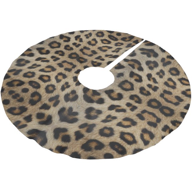 Saia Para Árvore De Natal De Poliéster Trendy na moda-leopardo padrão-impressão (Inclinado)