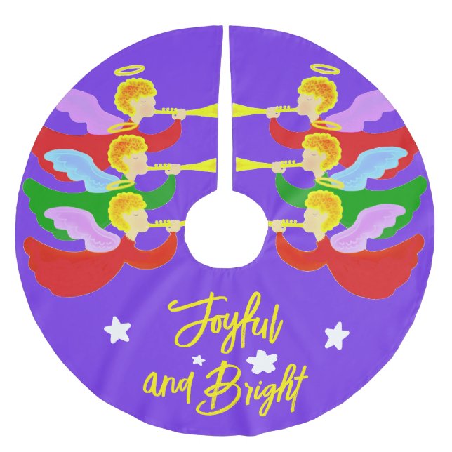 Saia Para Árvore De Natal De Poliéster Três Ângulos (Frente)