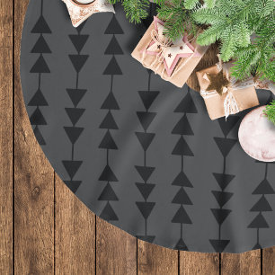 Saia Para Árvore De Natal De Poliéster Triângulos Pendurados Pretos Modernos e Elegantes