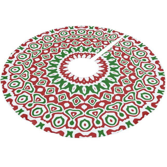 Saia Para Árvore De Natal De Poliéster Trippy Hippie Groovy Boho Funky Natal Mandala (Inclinado)