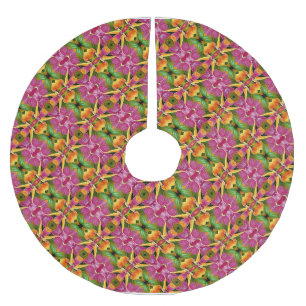 Saia Para Árvore De Natal De Poliéster Tropical Havaiana Floral Bohemian Aloha