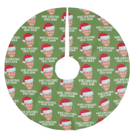 Saia Para Árvore De Natal De Poliéster Trump com Santa Hat - Faça Excelente de Natal nova