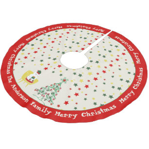Saia Para Árvore De Natal De Poliéster Ursa de pelúcia branca fofa & árvore de pinheiro N