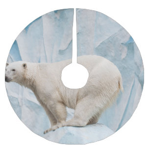 Saia Para Árvore De Natal De Poliéster Urso Polar: Vislumbre Zoo Habitat