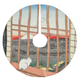 Saia Para Árvore De Natal De Poliéster Utagawa Hiroshige - Campos de arroz Asakusa
