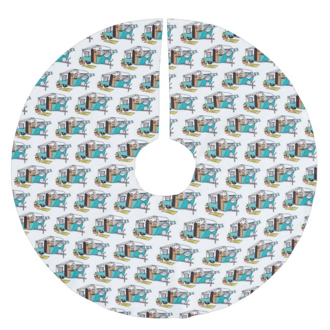 SAIA PARA ÁRVORE DE NATAL DE POLIÉSTER **VEÍCULO RECREATIVO** (Frente)