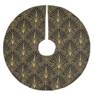 Saia Para Árvore De Natal De Poliéster Ventilador da Art Deco: Amarelo Geométrico