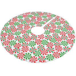 Saia Para Árvore De Natal De Poliéster Vermelho Branco e Maçã-Pimenta Verde