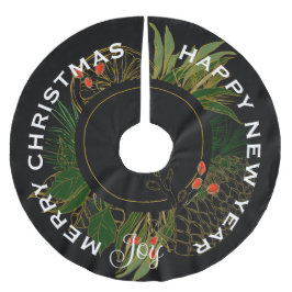 SAIA PARA ÁRVORE DE NATAL DE POLIÉSTER VERMELHO E NATAL VERDE MODERNOS