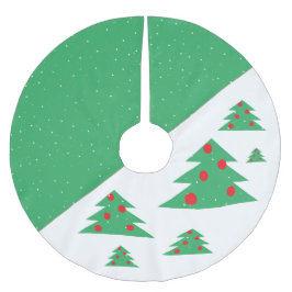 Saia Para Árvore De Natal De Poliéster Vermelhos Simples e Verdes Árvores de Natal Verdes