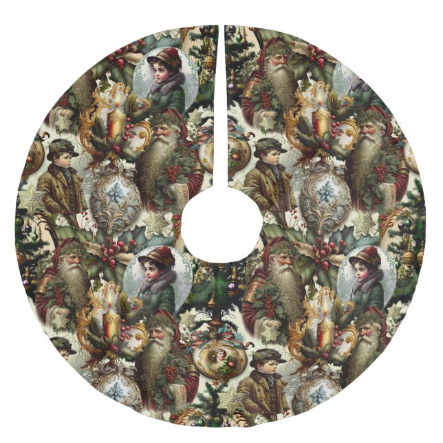 Saia Para Árvore De Natal De Poliéster Victorian Christmas Elegance  (Frente)