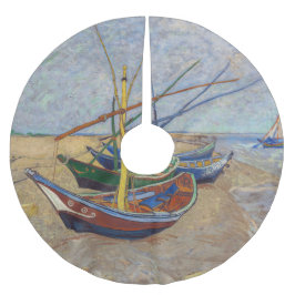Saia Para Árvore De Natal De Poliéster Vincent van Gogh - Barcos de Pesca na Praia