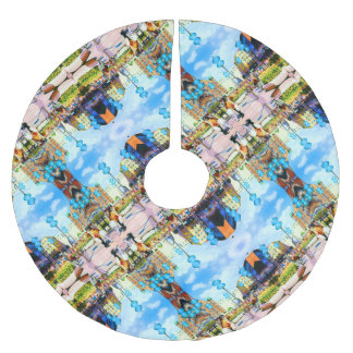 Saia Para Árvore De Natal De Poliéster Vintage Alemanha Munique Towngate Karistor