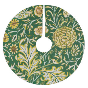 Saia Para Árvore De Natal De Poliéster Vintage Arte Floral Verde Cherwell de William Morr