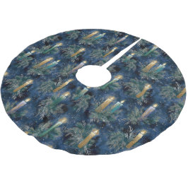 Saia Para Árvore De Natal De Poliéster Vintage Christmas Candlelight Glow