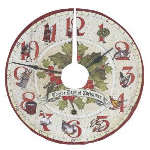 Saia Para Árvore De Natal De Poliéster Vintage doze dias do Natal