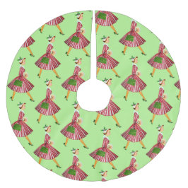 Saia Para Árvore De Natal De Poliéster Vintage Lady 1950 Natal