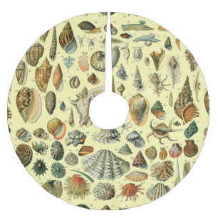 Saia Para Árvore De Natal De Poliéster Vintage Mollusk Shell Seashell Art