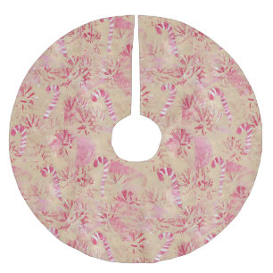 Saia Para Árvore De Natal De Poliéster Vintage Olhe Camisas De Árvore De Canas De Doces