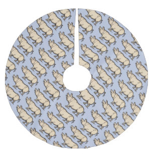 Saia Para Árvore De Natal De Poliéster Vintage Piggy Cute