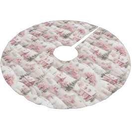 Saia Para Árvore De Natal De Poliéster Vintage Pink Natal