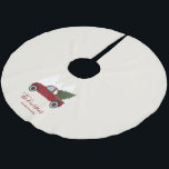Saia Para Árvore De Natal De Poliéster Vintage Red Truck Natal<br><div class="desc">Design de Natal de Caminhão Vermelho Personalizado.</div>