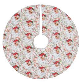 Saia Para Árvore De Natal De Poliéster Vintage Santa Brushed Polyester Tree Skirt