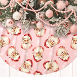Saia Para Árvore De Natal De Poliéster Vintage Santa Claus Face Watercolor<br><div class="desc">Adicione um toque de charme nostálgico à sua decoração de férias com nossa Vintage Pink Papai Noel Face Watercolor Tree Skirt! Esta saia festiva de árvore apresenta um delicioso padrão aquoso de faces clássicas de Papai Noel, colocadas sobre um fundo vibrante, enfeitiçadas com flocos de neve delicados. Perfeito por trazer...</div>