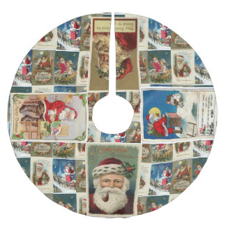 Saia Para Árvore De Natal De Poliéster Vintage Santa Claus Natal