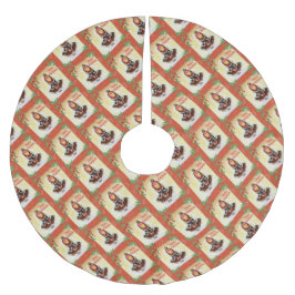 Saia Para Árvore De Natal De Poliéster Vintage Tartan Girl "Feliz Natal"