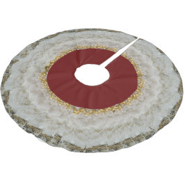 Saia Para Árvore De Natal De Poliéster Vintage - Vista da saia da árvore de natal de rend