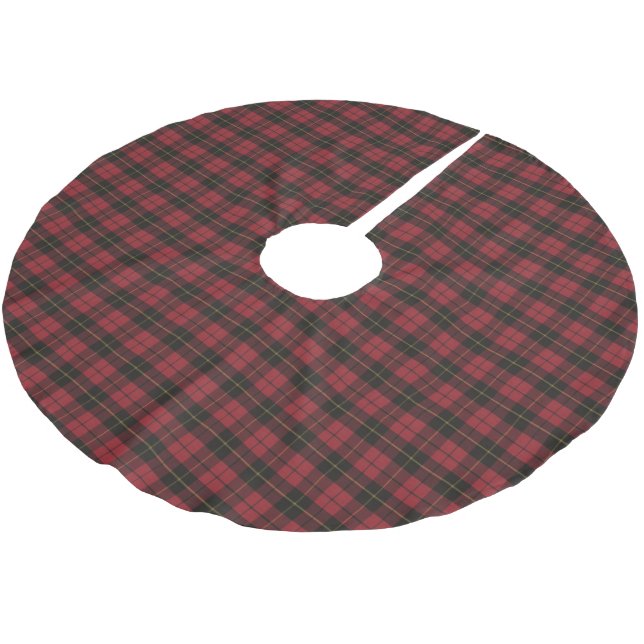 Saia Para Árvore De Natal De Poliéster Wallace Red Hunting Scottish Tartan (Inclinado)