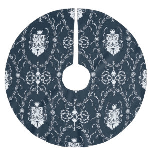 Saia Para Árvore De Natal De Poliéster Wallpaper Floral Vintage Invisível Fundo