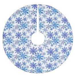 Saia Para Árvore De Natal De Poliéster Watercolor Snowflakes Pattern