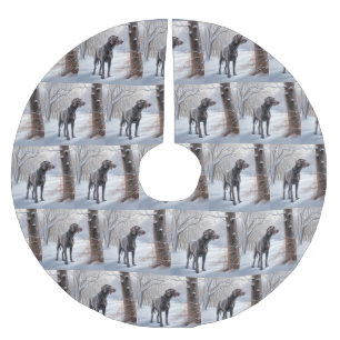 Saia Para Árvore De Natal De Poliéster Weimaraner Deixe-o nevar no Natal