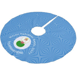 Saia Para Árvore De Natal De Poliéster Welsh Angel Hanukkah Flag Personalizado
