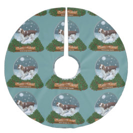 Saia Para Árvore De Natal De Poliéster Welsh Springer Spaniel Natal