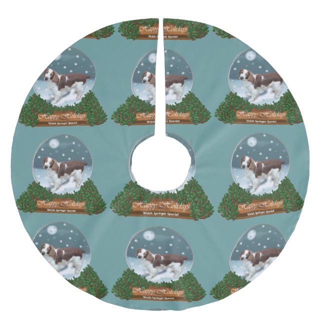 Saia Para Árvore De Natal De Poliéster Welsh Springer Spaniel Natal (Frente)