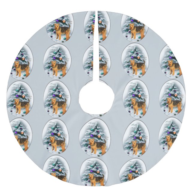 Saia Para Árvore De Natal De Poliéster Welsh Terrier Christmas (Frente)