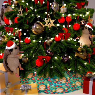 Saia Para Árvore De Natal De Poliéster Whimsical Natal Hedgehog