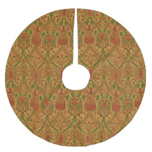 Saia Para Árvore De Natal De Poliéster William Morris Clássico verde Dourado Camisa Verme