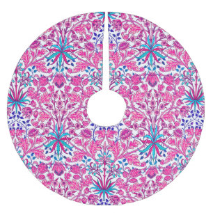 Saia Para Árvore De Natal De Poliéster William Morris Hyacinth Impressão, Fuchsia Rosa