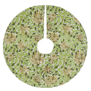 Saia Para Árvore De Natal De Poliéster William Morris Madressilva Flores Verdes