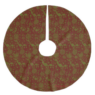 Saia Para Árvore De Natal De Poliéster William Morris Nostalgic Classic Red Tree Skirt