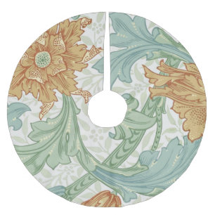 Saia Para Árvore De Natal De Poliéster William Morris Solteiro Stem Floral Patterno