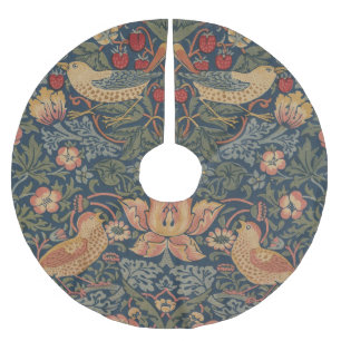 Saia Para Árvore De Natal De Poliéster William Morris Strawberry Theves Birds
