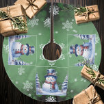Saia Para Árvore De Natal De Poliéster Winter Forest Snowman Natal | Verde<br><div class="desc">Adicione um toque elegante à sua árvore de Natal nesta temporada de Natal com uma saia verde de Natal do Snowman. Design de saia de árvore apresenta um bonitinho bonitão em um chapéu encantador e cachecol em uma cena de floresta de inverno com neve caindo. Itens adicionais de presentes e...</div>