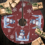 Saia Para Árvore De Natal De Poliéster Winter Forest Snowman Natal | Vermelha<br><div class="desc">Adicione um toque elegante à sua árvore de Natal nesta temporada de Natal com uma saia de Natal Red Winter Forest Snowman. Design de saia de árvore apresenta um bonitinho bonitão em um chapéu encantador e cachecol em uma cena de floresta de inverno com neve caindo. Itens adicionais de presentes...</div>